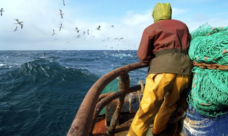 Trawler fishing in the North Sea between Scotland and Norway.