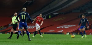 Manchester United’s Scott McTominay scores their side’s sixth goal of the game.