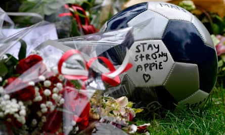 Items placed by the Amsterdam hospital where the Ajax midfielder Abdelhak Nouri was receiving treatment in July