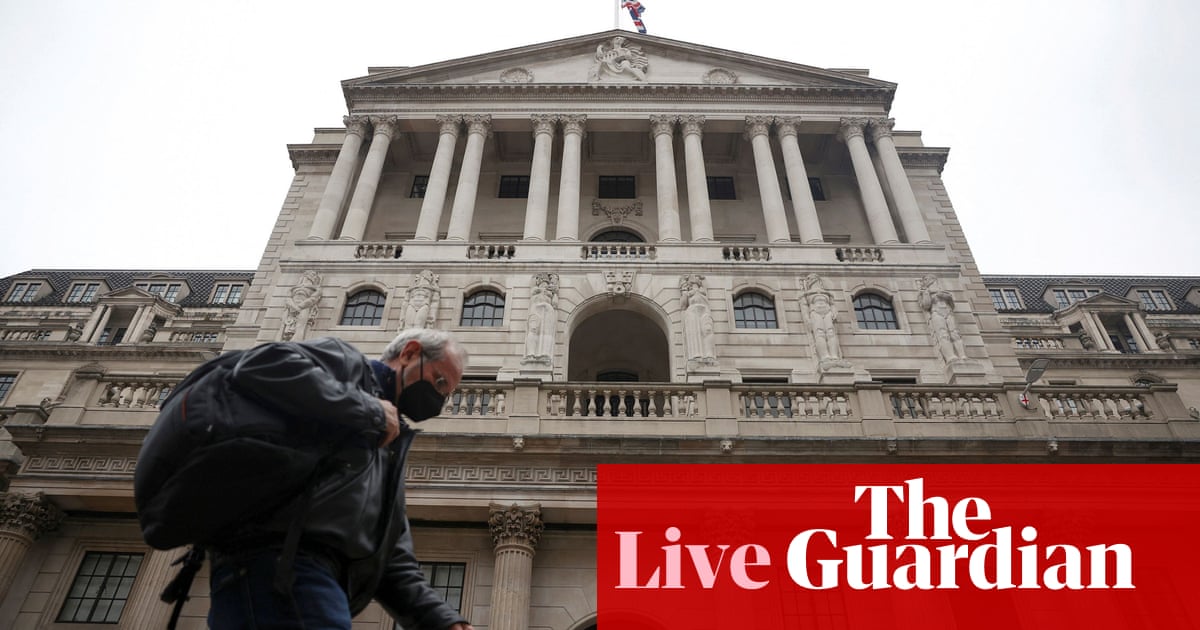 Bank of England raises UK interest rates to 0.75% and condemns Russia’s invasion of Ukraine – business live