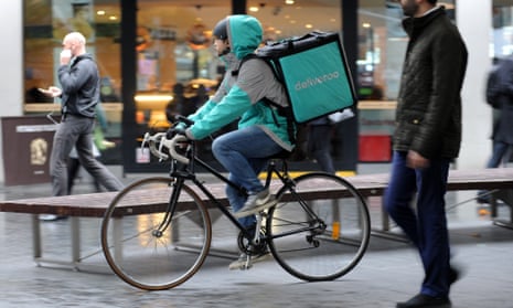 A Deliveroo rider in London