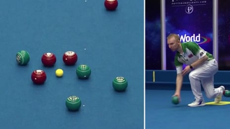 ‘That is ridiculous’: brilliant bowls shot lights up World Indoor Championships – video