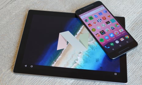 Android Nougat on a Google Nexus 6P smartphone and Pixel C tablet