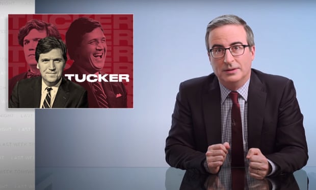 John Oliver on Fox News host Tucker Carlson: “The most prominent vessel in America for white supremacist talking points.” 