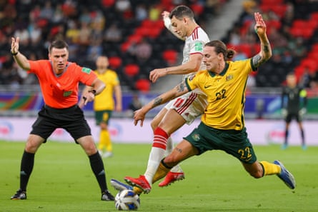 World Cup 2022 team guides part 13: Australia | Australia 5 Jackson Irivine fights for the ball with the UAE’s Caio Canedo during the World Cup playoff qualifying win that set up the showdown against Peru.