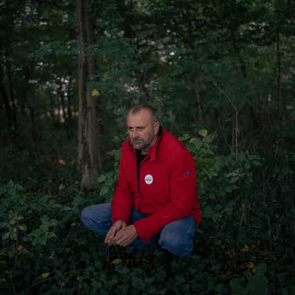 Zlatko Kokanovic surrounded by trees and scrubs