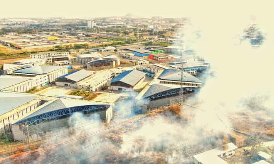 Smoke rises over Litoral penitentiary after the prison riot in Guayaquil.