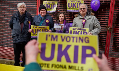 Ukip candidate Fiona Mills and supporters canvassing in the Copeland byelection in February