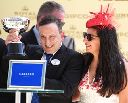 Tony Bloom celebrates with his wife, Linda, after Venetian Sun won at Ascot.
