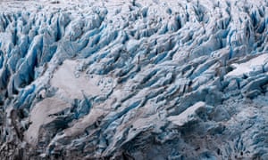 Ice layers in the Collins Glacier in King George Island in the South Shetland Islands, Antarctica, 11 March 2020. The ice mass of the glaciers in the region is retreating continuously.