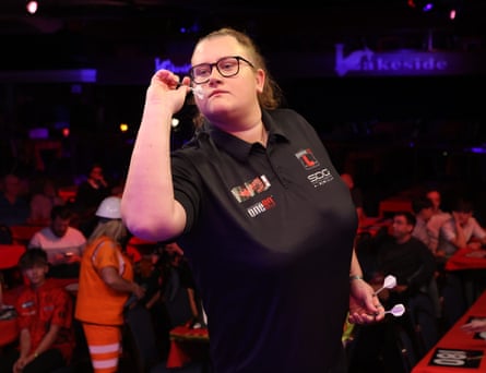 Beau Greaves during the 2024 WDF World Championships darts at Lakeside, Frimley Green