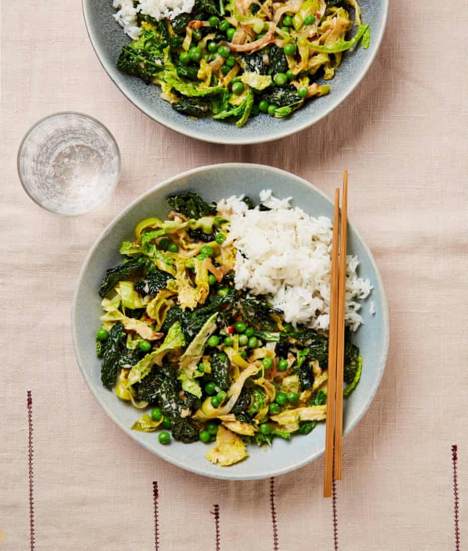 Meera Sodha's miso and coconut winter greens.