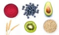 Composite of healthy food