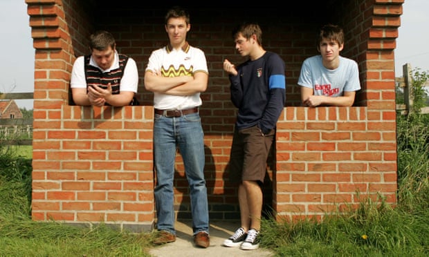 The Arctic Monkeys at South Thoresby, Lincolnshire, while recording there in 2005.