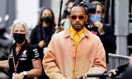 Lewis Hamilton arriving at a circuit in the Netherlands in 2021