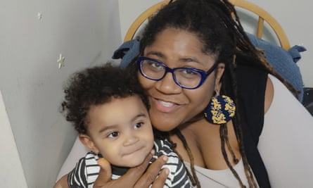 Ana Rodney with her son, Asher, at home in Baltimore.