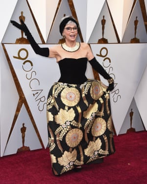 Rita Moreno arrives at the Oscars on Sunday, March 4, 2018, at the Dolby Theatre in Los Angeles. (Photo by Jordan Strauss/Invision/AP)