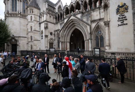 Councillor Ken Williamson from Epping Forest district council speaks to the media outside the high court in London after Friday’s ruling.