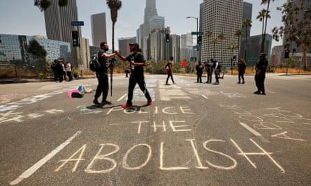 A Black Lives Matter protest in Los Angeles, on 23 June 2020.