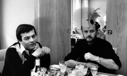 Tony Blackburn and John Peel at the Radio 1 Christmas party, December 1983.