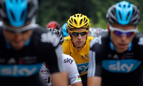 Bradley Wiggins climbs the Port de Lers on his way to winning the Tour de France in 2012.