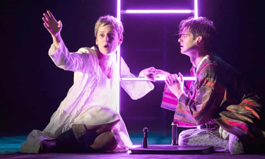 denise gough and andrew garfield in angels in america at the national theatre