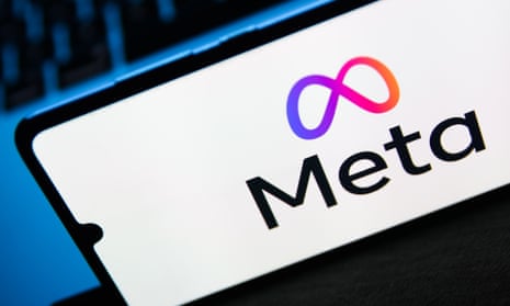 A phone or tablet showing the Meta logo