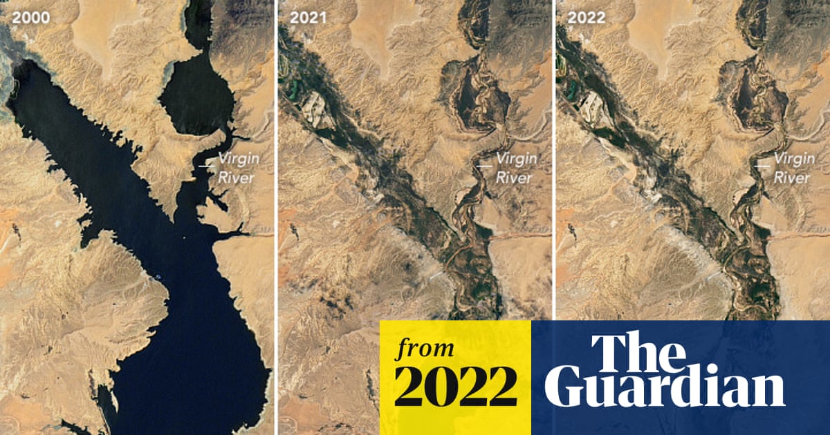 Nasa images show extreme withering of Lake Mead over 22 years | Climate crisis | The Guardian