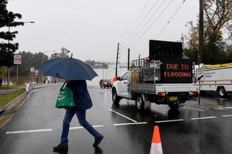 The Windsor Bridge is closed after becoming submerged under flood water from the swollen Hawkesbury River, in Windsor, north west of Sydney in July.