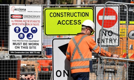 Acciona sign on Sydney light rail construction site
