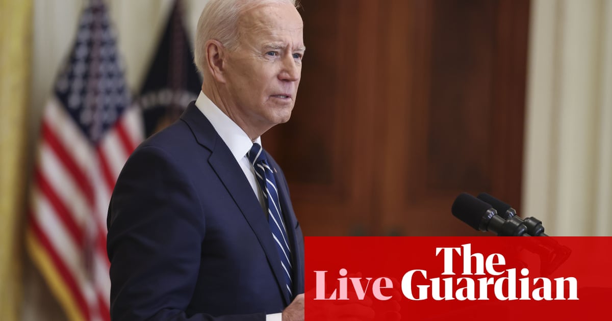 Biden re-asserts pandemic and infrastructure as top priorities in press conference– US politics live