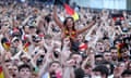Fans gather in Berlin at the Fanmeile (fan zone or fan mile) to watch the match against Switzerland