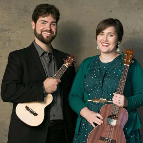 John Mansfield and Winona Hendrick with ukeleles
