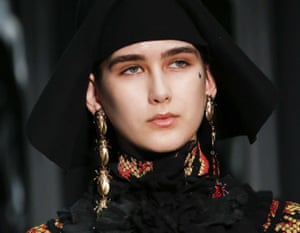 Drop-down gorgeous: the new age of the earring 21 Beetle earring at the Gucci show, A/W 2017, Milan fashion week.