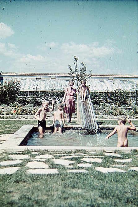 Archive picture of the Höss children playing in their pool.