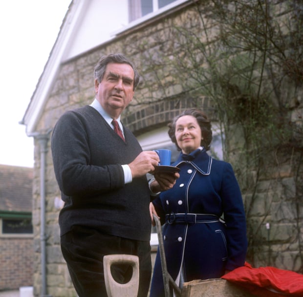 Denis Healey with his wife Edna at home in 1976.