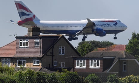 A British Airways Boeing 747 comes in to land at Heathrow