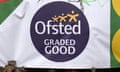 A school banner advertising a 'good' rating