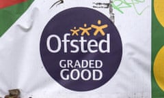 A banner showing a school's Ofsted rating is displayed outside a primary school on 21 March 2023 in London, England