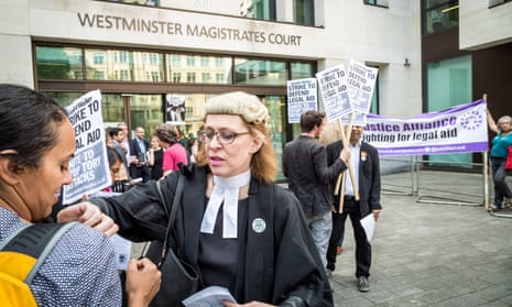 A protest in support of legal aid in London.