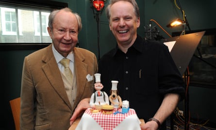 Peter Sallis with Nick Park, the creator of Wallace and Gromit.
