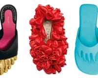 Freaky shoes composite of press images Schiaparelli , Loewe & Curtsys shoes