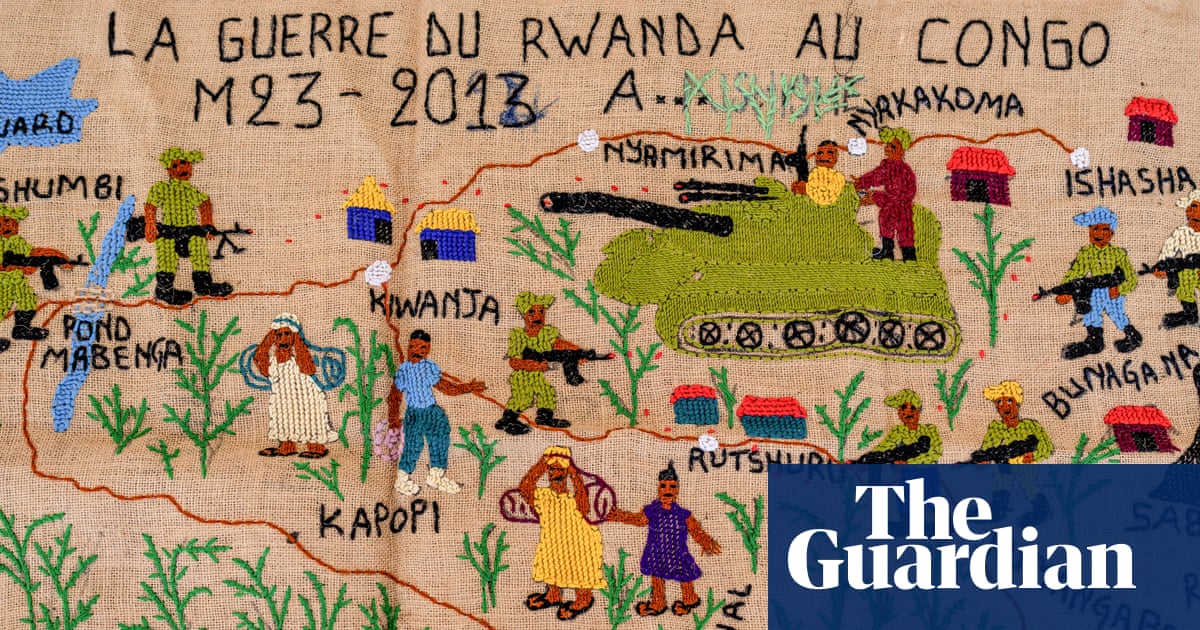 Stitches in time: the artist chronicling the DRC’s blood-soaked history in embroidery