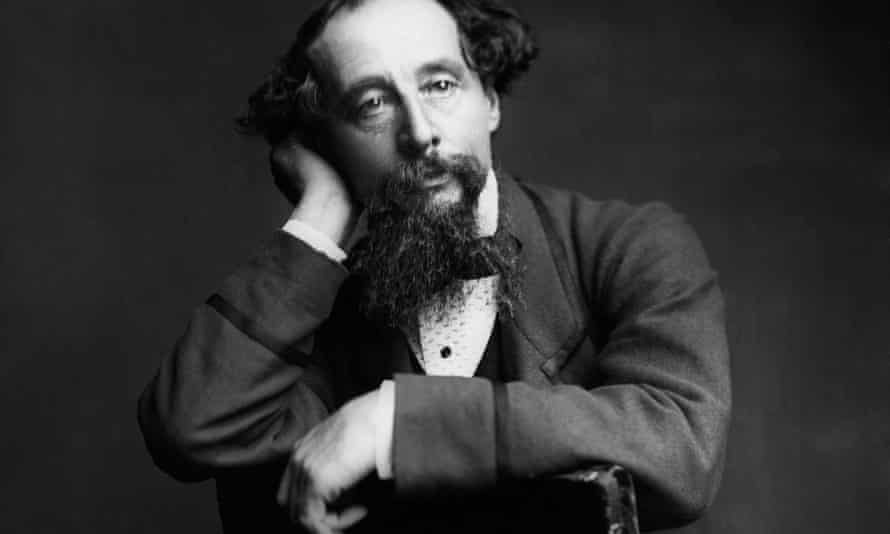 Black and white portrait of Charles Dickens.