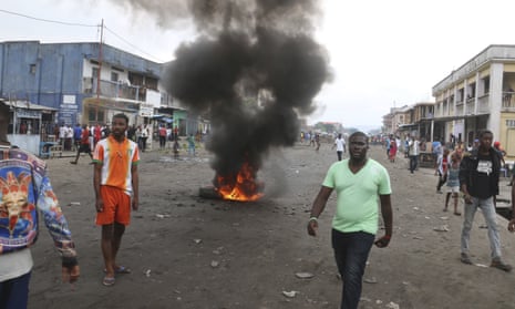 People in Kinshasa protest
