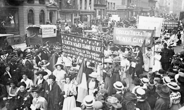 Suffragettes on their way to Women’s Sunday, 21st June 1908.
