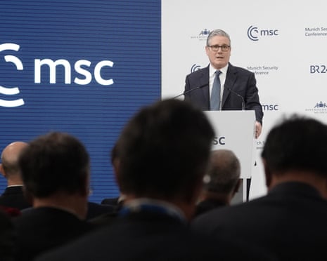 Britain’s prime minister Keir Starmer gives a speech at the 62nd Munich Security Conference (MSC) in Munich, Germany.