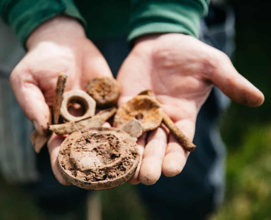 A mixture of some heavily rusted items that have also been found by a detectorist