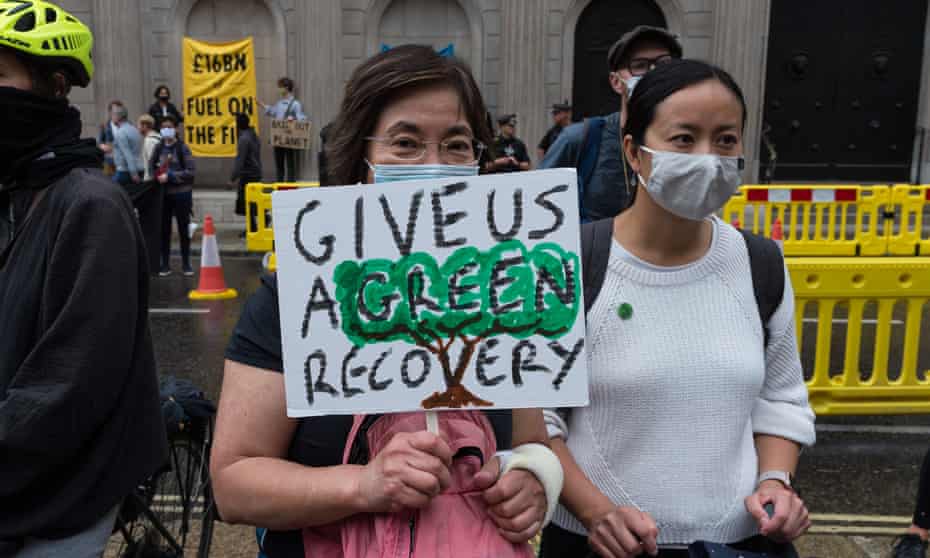 Extinction Rebellion protesters at the Bank of England, London, July 2020