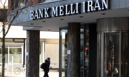 The entrance of the Bank Melli Iran branch in Hamburg, Germany. ‘Banks do not have confidence in Iran’s banking system,’ according to the Trump administration.